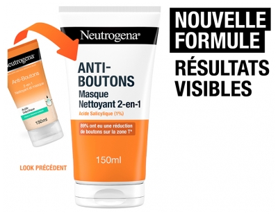 Neutrogena Anti-Boutons 2-en-1 Nettoyant et Masque 150 ml
