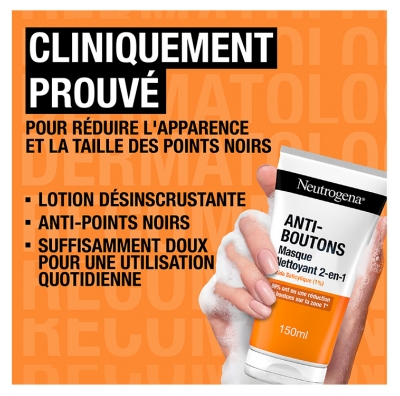 Neutrogena Anti-Boutons 2-en-1 Nettoyant et Masque 150 ml