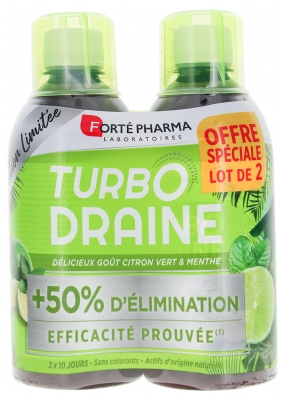 Forté Pharma TurboDrain Slimmer 2 x 500ml - Taste: Lime/Mint Forté Pharma TurboDrain Slimmer 2 x 500ml - Taste: Lime/Mint