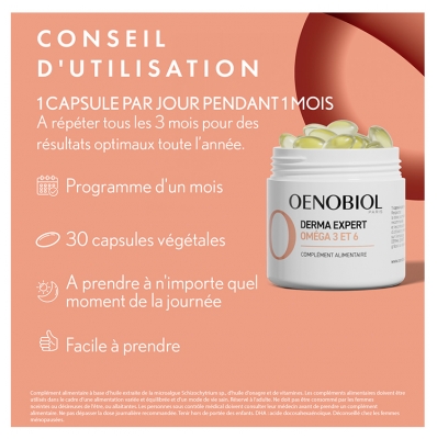 Oenobiol Derma Expert Oméga 3 et 6 30 Capsules