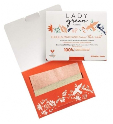 Lady Green Feuilles Matifiantes au Thé Vert 50 Feuilles