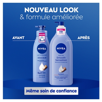 Nivea Lait Corps Hydratant Douceur 72H Peaux Sèches 625 ml