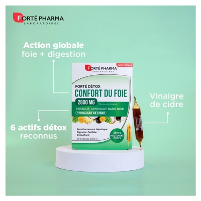 Forté Pharma Forté Détox Confort du Foie 2800 mg 20 Ampoules