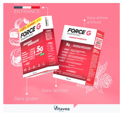 Vitavea Force G Booster Shot Énergie Immédiate 15 Ampoules + 5 Offertes
