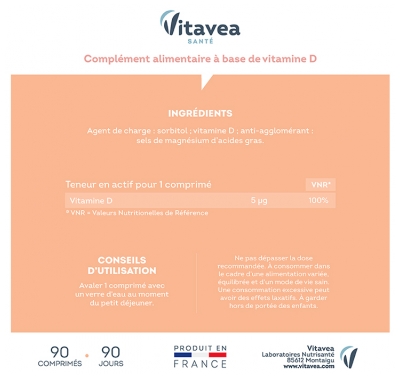 Vitavea Vitamine D 90 Comprimés
