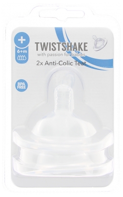Twistshake 2 Tétines Anti-Colique Débit XL 6 Mois et +