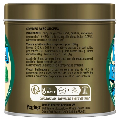 Valda Gommes Goût Menthe Eucalyptus 140 g