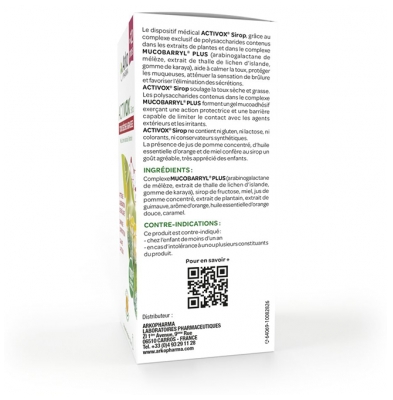 Arkopharma Activox Sirop Toux Sèche & Grasse 175 ml