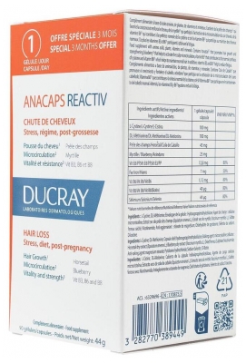 Ducray Anacaps Reactiv Chute de Cheveux Réactionnelle 90 Capsules