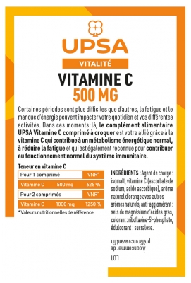 UPSA Vitalité Vitamine C 500 mg 30 Comprimés à Croquer