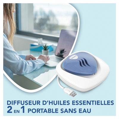 Vicks Diffuseur Portable Sans Eau + VapoPads 2 Recharges Parfumées au Menthol
