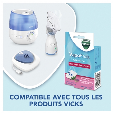 Vicks Vapopads 7 Recharges Parfumées Romarin Lavande