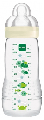 MAM Butelka Easy Active Feeding 2. Wiek 330 ml 6 Miesięcy i + Flow X - Kolor: Bia?y/przezroczysty MAM Butelka Easy Active Feeding 2. Wiek 330 ml 6 Miesięcy i + Flow X - Kolor: Bia?y/przezroczysty