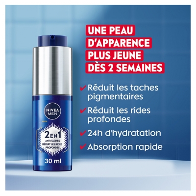 Nivea Men Power Sérum Visage 2en1 Anti-Âge et Anti-Tâches SPF30 50 ml