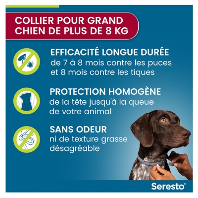 Seresto Collier Antiparasitaire Grands Chiens plus de 8 kg