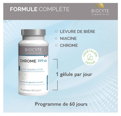 Biocyte Longevity Cr Chrome 200 µg 60 Gélules