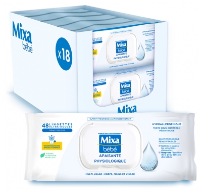Mixa Bébé Physiological Soothing Wipes 48 Wipes