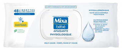 Mixa Bébé Physiological Soothing Wipes 48 Wipes