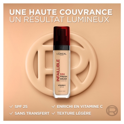 L'Oréal Paris Infaillible 32H Fond de Teint Fresh Wear 30 ml - Teinte : 310 Sous-Ton Doré