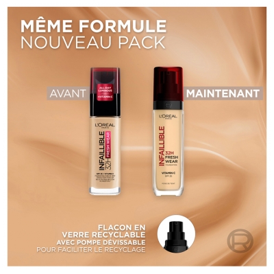 L'Oréal Paris Infaillible 32H Fond de Teint Fresh Wear 30 ml - Teinte : 310 Sous-Ton Doré