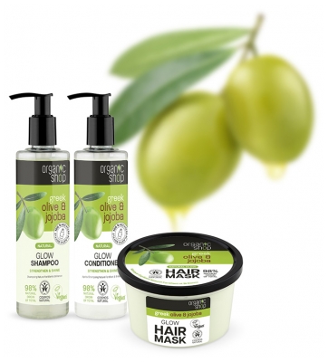 Organic Shop Après-Shampoing Naturel Fortifiant et Brillance Olive et Jojoba 280 ml