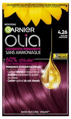 Garnier Olia Trwała Farba do Włosów bez Amoniaku 120 g - Kolor: 4.26 Deep Violine Garnier Olia Trwała Farba do Włosów bez Amoniaku 120 g - Kolor: 4.26 Deep Violine