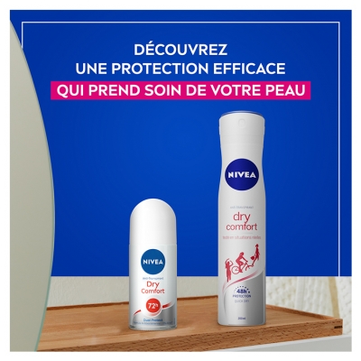 Nivea Dry Comfort Dual Protect Déodorant Anti-Transpirant 72H Roll-On 50 ml