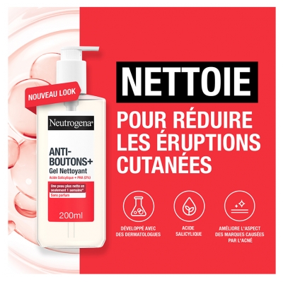 Neutrogena Anti-Boutons + Gel Nettoyant Sans Parfum 200 ml
