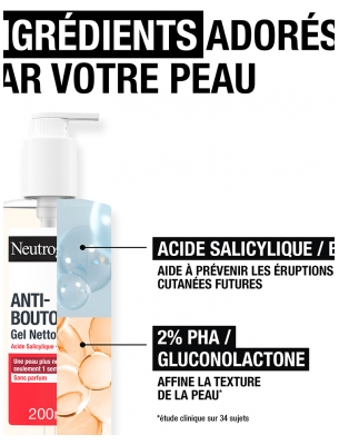 Neutrogena Anti-Boutons + Gel Nettoyant Sans Parfum 200 ml