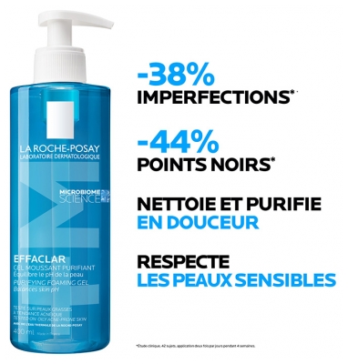 La Roche-Posay Effaclar Gel Moussant Purifiant Lot de 2 x 400 ml