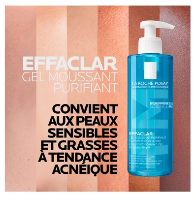 La Roche-Posay Effaclar Gel Moussant Purifiant Lot de 2 x 400 ml