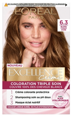 L'Oréal Paris Excellence Cream Triple Care Colour 192 ml - Kolor: 6.3 Ciemny złoty blond L'Oréal Paris Excellence Cream Triple Care Colour 192 ml - Kolor: 6.3 Ciemny złoty blond
