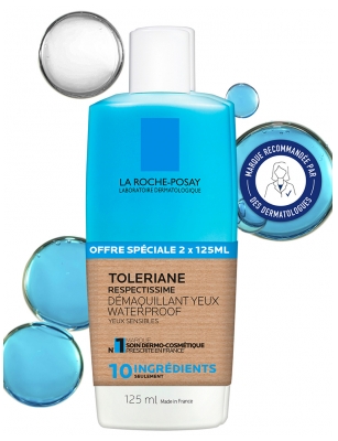 La Roche-Posay Respectissime Waterproof Eye Makeup Remover Set of 2 x 125 ml
