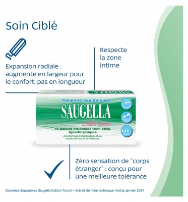 Saugella Cotton Touch 16 Tampons Hygiéniques Normal