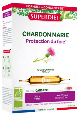 Superdiet Milk Thistle Organic 20 Ampułek Superdiet Milk Thistle Organic 20 Ampułek