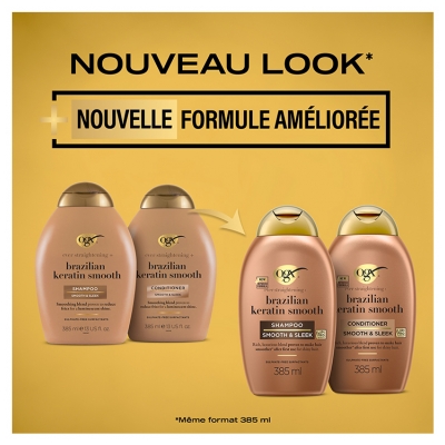 Ogx Shampoing Kératine du Brésil 385 ml