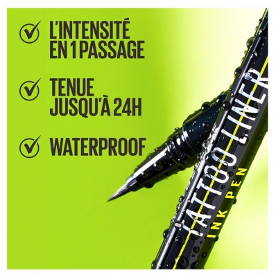 Maybelline New York Tattoo Liner Smokey Eyeliner Crayon Gel Automatique 1,3 g - Couleur : 880 Jet Black