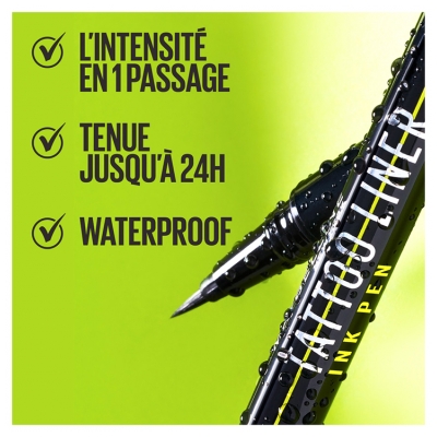 Maybelline New York Tattoo Liner Smokey Eyeliner Crayon Gel Automatique 1,3 g - Couleur : 880 Jet Black