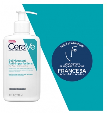 CeraVe Gel Moussant Anti-Imperfections 236 ml + Soin Concentré Anti-Imperfections 3 ml Offert