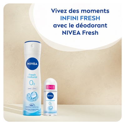 Nivea Fresh Natural O2 Déodorant Protection 48H Roll-On 50 ml