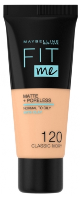 Maybelline New York Fit Me! Matte Fluid Foundation + Poreless 30 ml - Barwa: 120 Ró?owy Be?owy