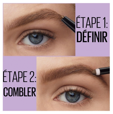 Maybelline New York Express Brow Satin Duo Crayon Sourcils + Poudre 1,9 g - Teinte : Dark Brown