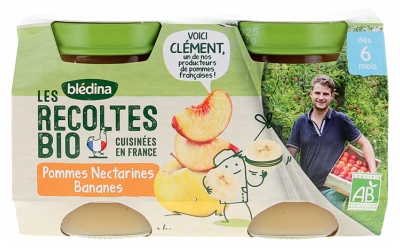Blédina Les Récoltes Organic Apples Nectarines Bananas From 6 Months Organic 2 Jars Blédina Les Récoltes Organic Apples Nectarines Bananas From 6 Months Organic 2 Jars