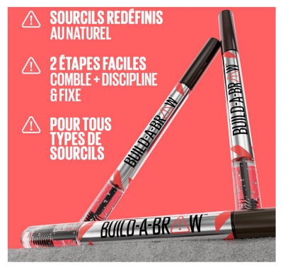 Maybelline New York Build-A-Brow 2en1 Feutre à Sourcils Gel Fixateur 10 ml