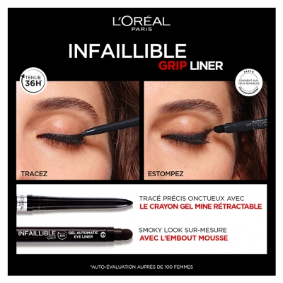 L'Oréal Paris Infaillible Grip Liner Gel Automatic Eyeliner 1,4 g - Couleur : 004 Brown Denim