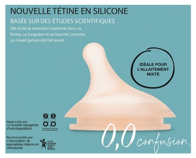 Suavinex Zero.Zero Tétine Spéciale Biberons 0 Mois et + 2 Tétines