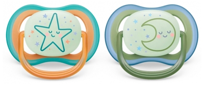 Avent Ultra Air Nighttime 2 Ortodontyczne Smoczki Uspokajające od 18 Miesiąca życia