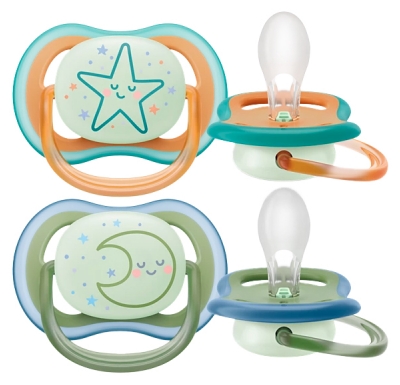 Avent Ultra Air Nighttime 2 Ortodontyczne Smoczki Uspokajające od 18 Miesiąca życia