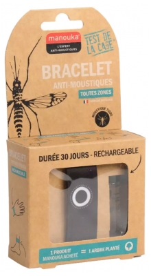 Manouka Kameleo Anti-Mosquitoes Wristband + Refill 6ml - Colour: Black Manouka Kameleo Anti-Mosquitoes Wristband + Refill 6ml - Colour: Black