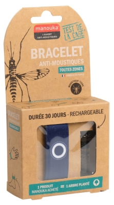 Manouka Kameleo Anti-Mosquitoes Wristband + Refill 6ml - Colour: Navy Manouka Kameleo Anti-Mosquitoes Wristband + Refill 6ml - Colour: Navy